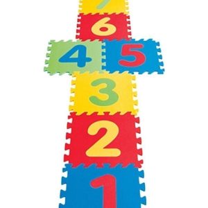 9 Parça Büyük Boy Rakamlı Sayılı Sünger Yapılı Oyun Karosu Yer Matı Puzzle Yapboz