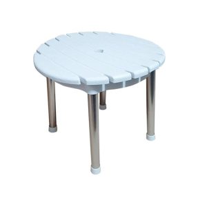 Alüminyum Ayaklı Paslanmaz Lambiri Yuvarlak Tabure 35x30 cm