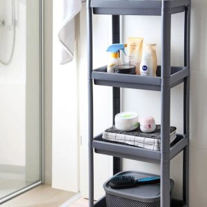 4 Katlı Plastik Banyo Rafı 36 x 23 x 100cm