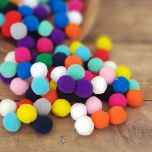 20mm Renkli Karışık Yumuşak Ponpon Peluş 100 Adet