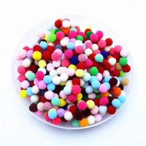 12mm Renkli Karışık Yumuşak Ponpon Peluş 200 Adet