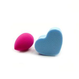 2 Li Mini Makyaj Süngeri Çanta Boy Kalp ve Oval