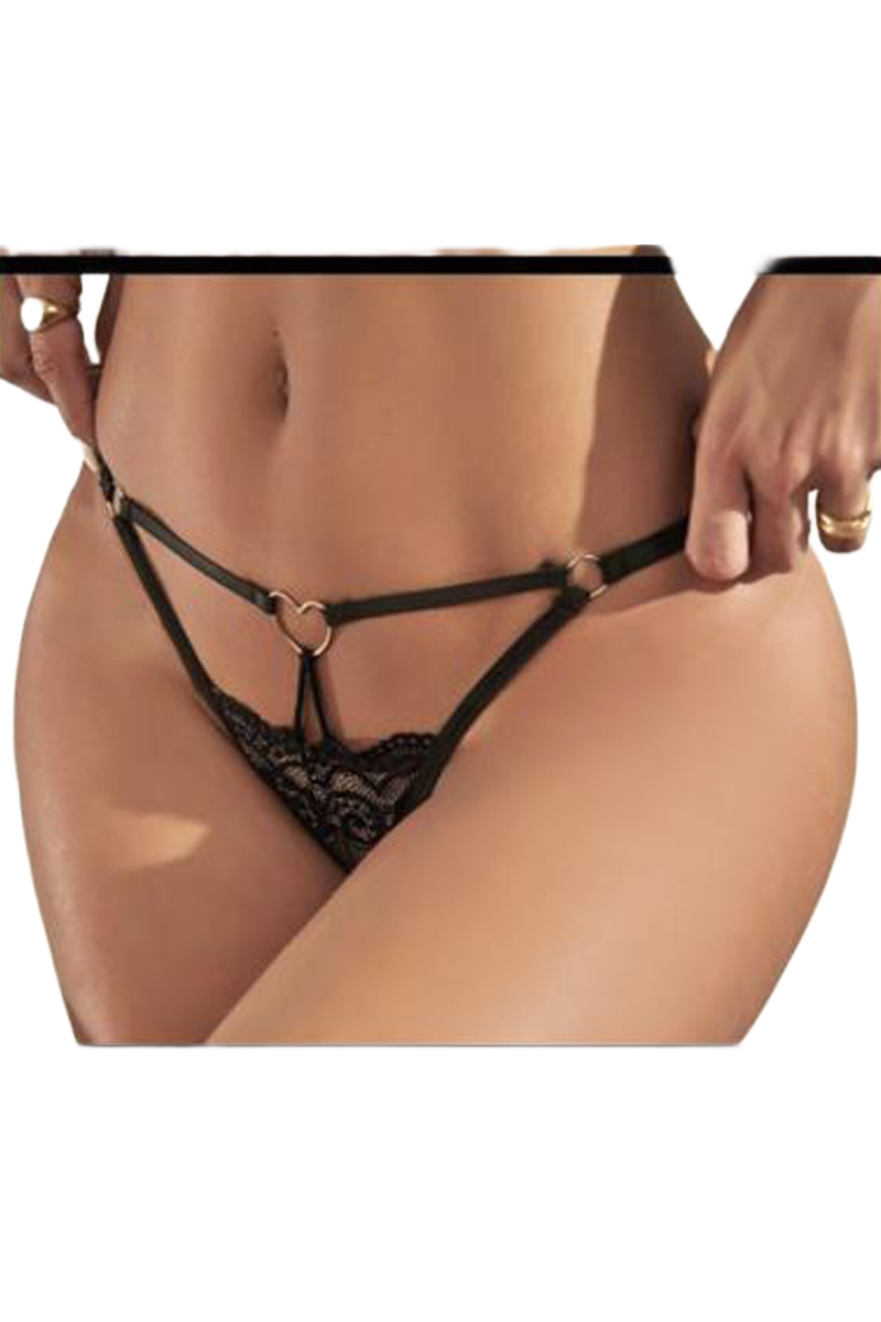 Kadın Fantezi İç Giyim Tanga Külot Perfect Fall D235 Siyah - Görsel 2