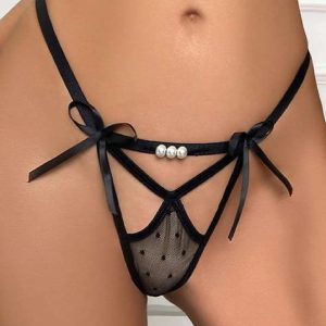 Kadın Fantezi İç Giyim Tanga Külot Perfect Fall D239 Siyah