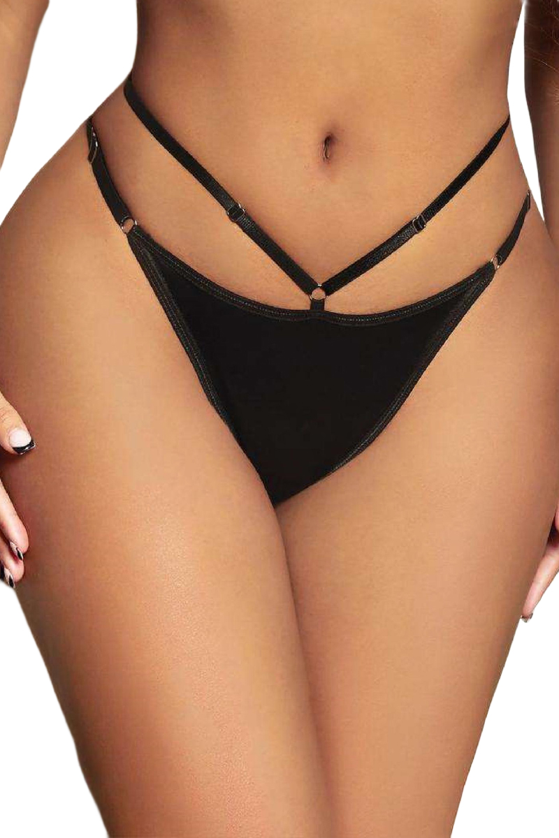 Kadın Fantezi İç Giyim Tanga Külot Perfect Fall D249 Siyah - Görsel 3