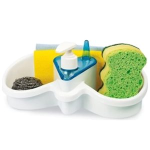 Sünger ve Deterjan Hazneli Lavabo Düzenleyici Sabunluk Organizer