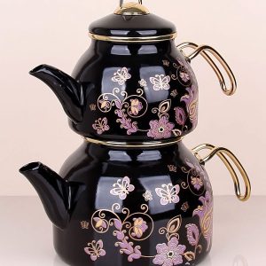 Emaye Desenli Çaydanlık