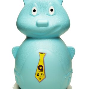 Yeşil Kedi Figürlü Açılmaz Plastik Kumbara 20x13 cm