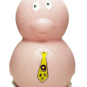 Pembe Civciv Figürlü Açılmaz Plastik Kumbara 20x13 cm