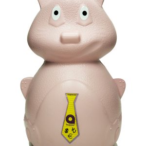 Pembe Kedi Figürlü Açılmaz Plastik Kumbara 20x13 cm