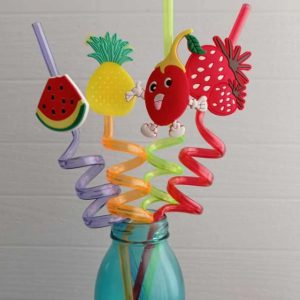 4 Adet Renkli Ve Figürlü Sert Plastik Çocuklar Için Pipetler