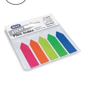 Mas 3662 Film Index 12mm x 45 mm 5 x 25 cm Sayfa Pp Neon 5 Renk