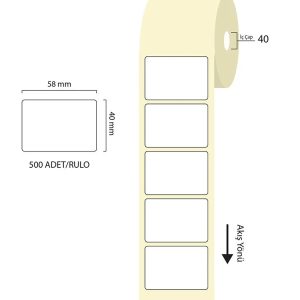 Tanex 58x40mm Eco Termal Etiket 1 Li 40mm 500 Adet