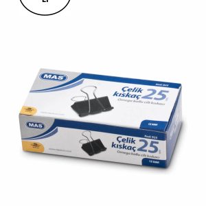 Mas Omega Çelik Kıskaç Siyah 25 mm 12'li