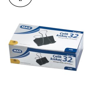 Mas Omega Çelik Kıskaç Siyah 32 mm 12'li