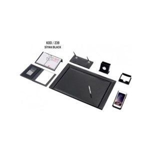 Gülpaş Sümen Takımı Lüks Deri 10 Parça Macro Desen Siyah