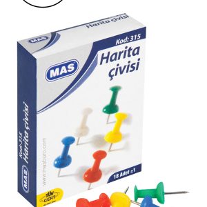 Mas Renkli Harita Çivisi Silindirik 36'lı