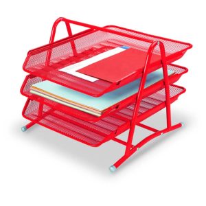 Gıpta 3 Katlı Hareketli Metal Evrak Rafı Kırmızı F0002