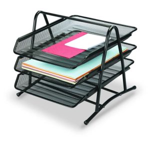 Gıpta 3 Katlı Hareketli Metal Evrak Rafı Siyah F0001