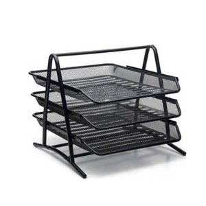 Viva İnox 3 Lü Metal Evrak Rafı Siyah