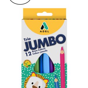 Adel Boya Kalemi Jumbo Üçgen Tam Boy 12 Renk 6'lı