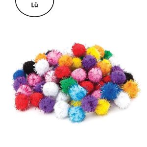 Puti Pom Pom Karışık Metalik 10mm-20mm-30 mm 24'lü