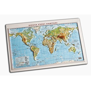 Kabartma Dünya Fiziki Haritası 35x50