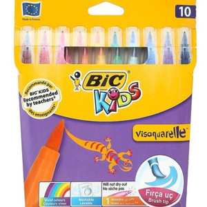 Bic Visa Fırça Uçlu Keçeli Boya Kalemi 10'lu