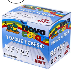 Nova Color Tozsuz Tebeşir Beyaz 100'lü