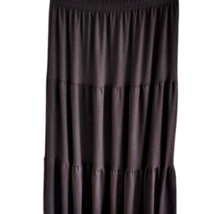Beli Lastikli Bürümcek Kumaş Etek Anne Eteği Uzun Namaz Eteği Siyah 44-52 beden
