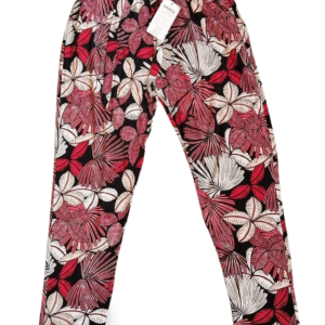 Desenli Yumuşak Viskon Kumaş Battal Beli Lastikli Kadın Jumbo Uzun Tayt Pantolon Desen 1