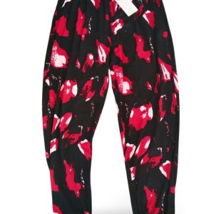 Bürümcek Kumaş Büyük Beden Beli Lastikli Kadın Tayt Pantolon Lastikli Paça - Royaleks - R4