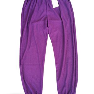 Bürümcek Kumaş Büyük Beden Beli Lastikli Kadın Tayt Pantolon Lastikli Paça - Royaleks - R8