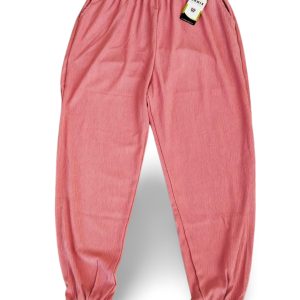 Bürümcek Kumaş Büyük Beden Beli Lastikli Kadın Tayt Pantolon Lastikli Paça - Royaleks - R13