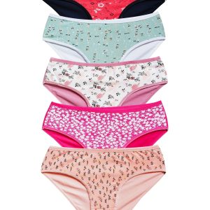 Pamuklu Geniş Kenarlı Likralı Desenli Bato Kadın Külot 5'li Paket Set 2