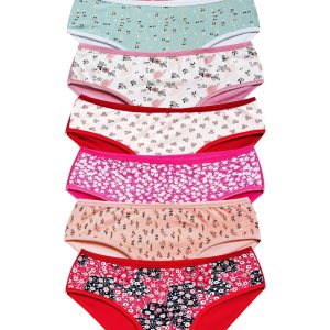 Pamuklu Geniş Kenarlı Likralı Desenli Bato Kadın Külot 7'li Paket