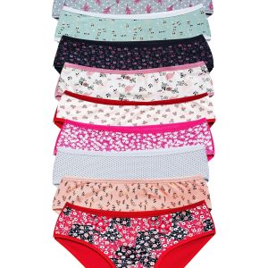 Pamuklu Geniş Kenarlı Likralı Desenli Bato Kadın Külot 10'lu paket