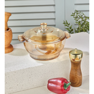 Lüx HeatMaster Isıya Dayanıklı Luster Cam Tencere, Orta Boy Royaleks-BW-1500LJ