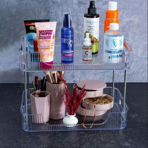 2 Katlı Çok Amaçlı Makyaj Organizeri - Takı Düzenleyici Banyo Rafı Şampuanlık Royaleks-RYLHD0103