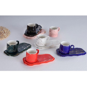 Sunum Tabaklı 12 Parça 6 Kişilik Kahve Fincan Takımı Royaleks-3396