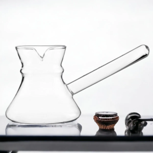 Borosilikat Cam Cezve 350ml Isıya Dayanıklı Cam Cezve Royaleks-RYLHD0160
