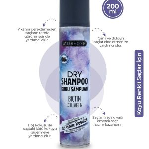 Kuru Şampuan Biotin Collagen 200 ML - Koyu Renkli Saçlar - mrfs