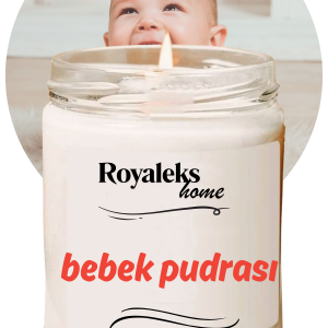 Doğal Özel Seri Kokulu Dekoratif Kavanoz Mum 210 cc - Bebek Pudrası - RYL
