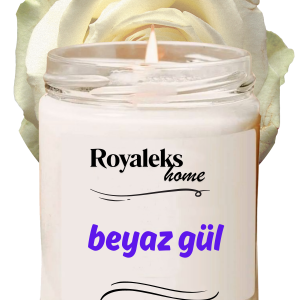 Doğal Özel Seri Kokulu Dekoratif Kavanoz Mum 210 cc - Beyaz Gül - RYL