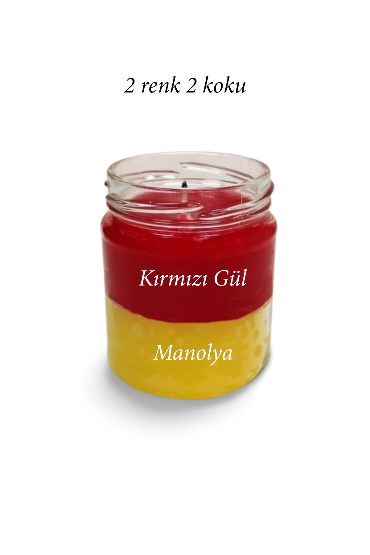 Premium Seri 2 Renk 2 Koku Sarı Kırmızı Beş Yıldız Kavanoz Mum 210 cc - RYL - Görsel 2