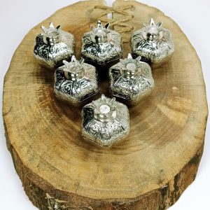 6 Lı Mini Eskitme Osmanlı Temalı Açık Renk Nar Lokumluk Sunum