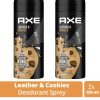 2 Adet Axe Erkek Sprey Deodorant Leather & Cookies 48 Saat Etkileyeci Koku 150 ml