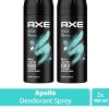 2 Adet Axe Erkek Sprey Deodorant Apollo 48 Saat Etkileyici Koku Vücut Spreyi 150 ml