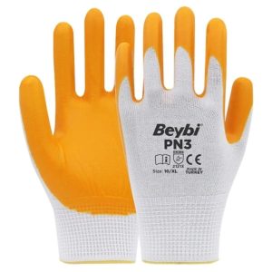 Pn3 Sarı Iş Eldiveni Polyester Örme Nitril Beybi Royaleks Group - 6 Çift
