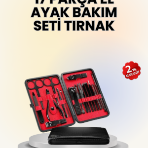 17 Parçalık Deri Kaplamalı Manikür Seti